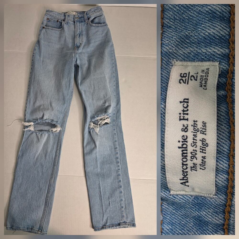 Abercrombie & Fitch Jeans Womens SZ 26 2L The 90's Straight Ultra High Rise